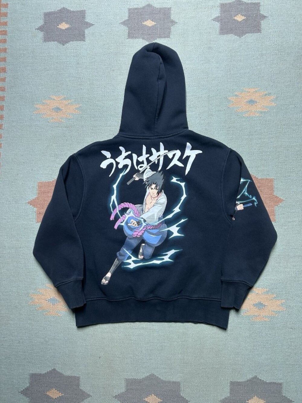 Vintage Naruto Shippuden Pullover Hoodie Sasuke Anime AOP 2007 youth large?